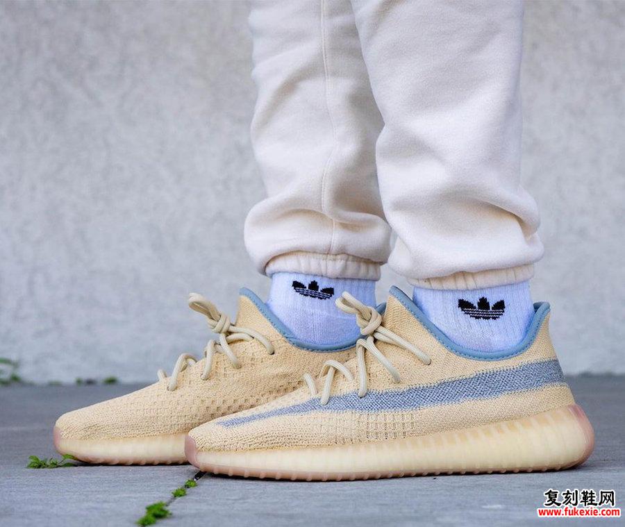 adidas Yeezy Boost 350 V2亚麻FY5158脚上