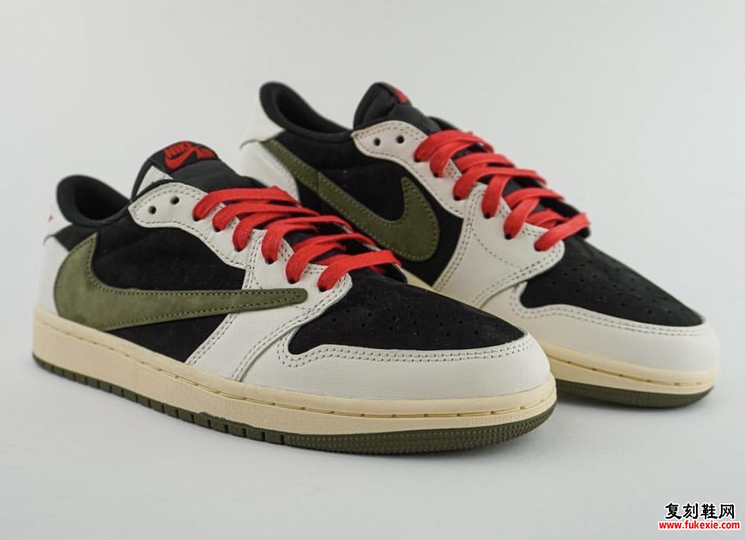 TRAVIS SCOTT X AIR JORDAN 1 LOW OG “OLIVE” 将于4 月26 日发售- 复刻鞋网