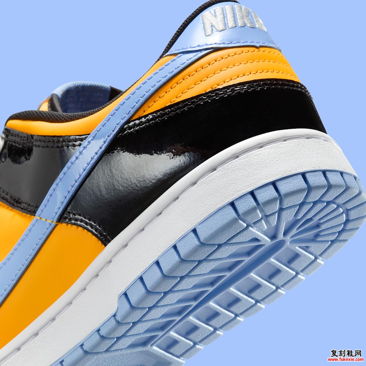 Nike Dunk Low SE “Laser Orange” 搭配黑色漆皮覆层 货号：IB6400-001