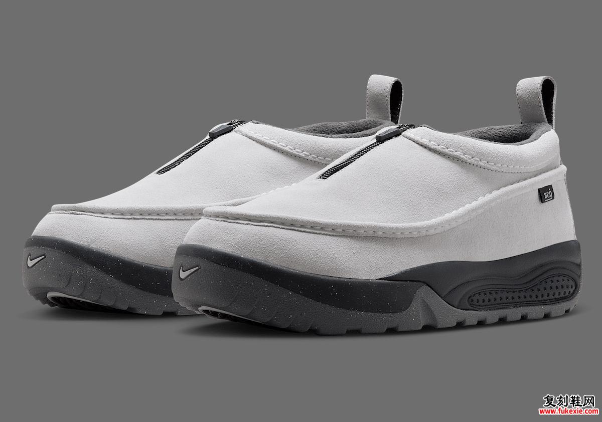 Nike ACG Izy Photon Dust 运动鞋，绒面革鞋面和拉链开合。