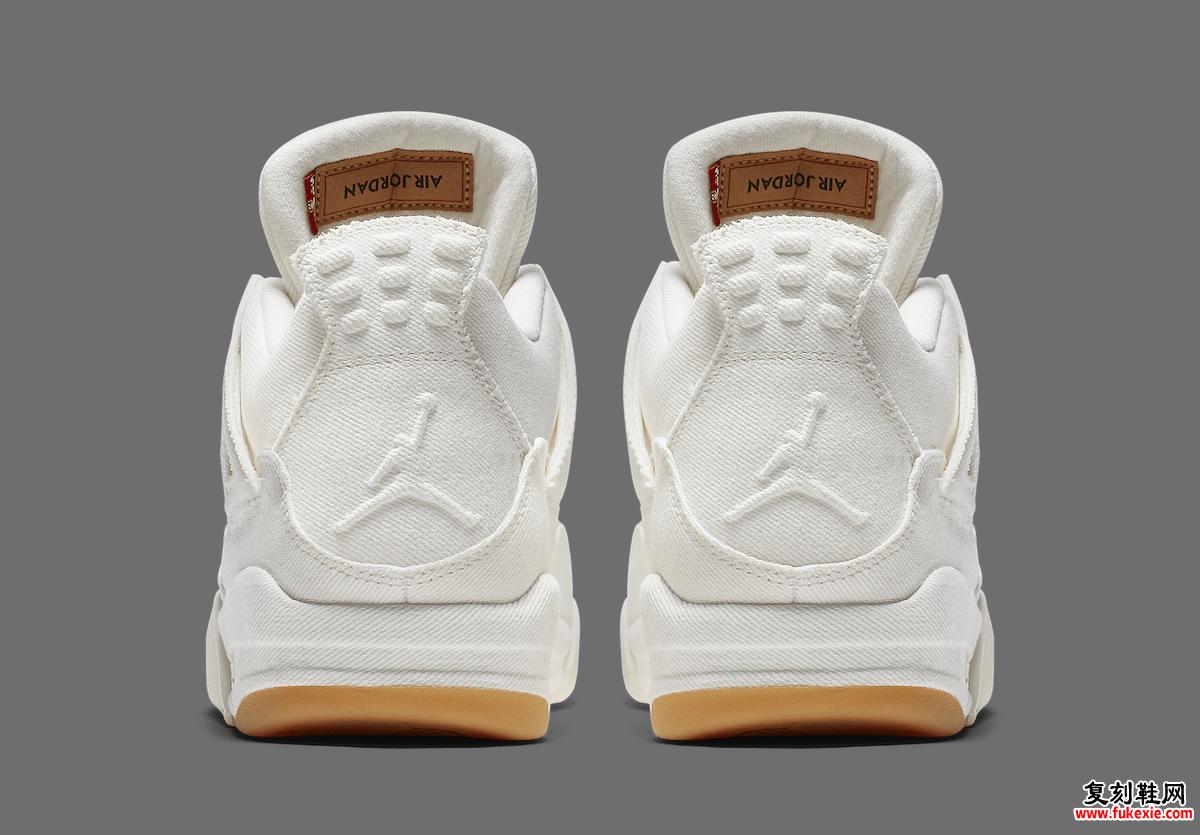 经典碰撞：Levi's x Air Jordan 4 'White' 联名款深度解析 货号：AO2571-100