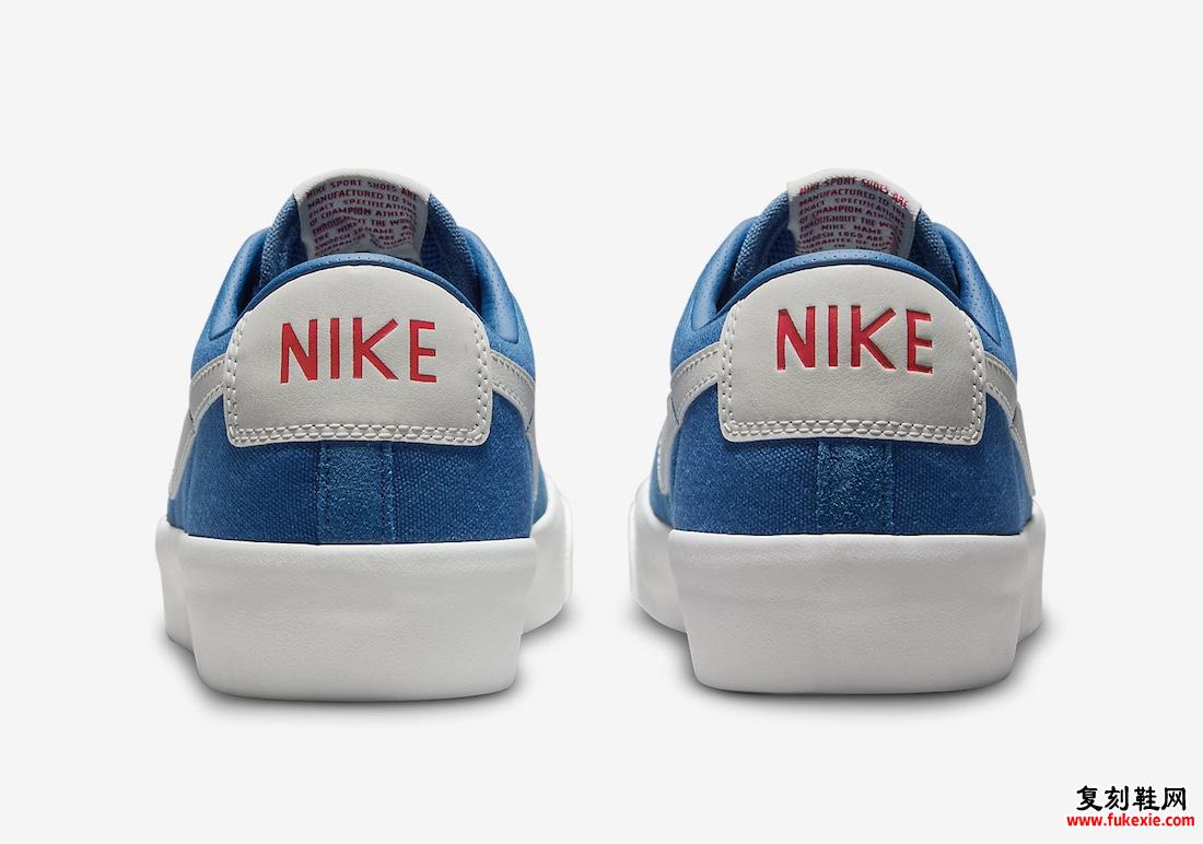 GRANT TAYLOR’S NIKE SB BLAZER LOW ARRIVES IN “COURT BLUE” 货号：DC7695-403