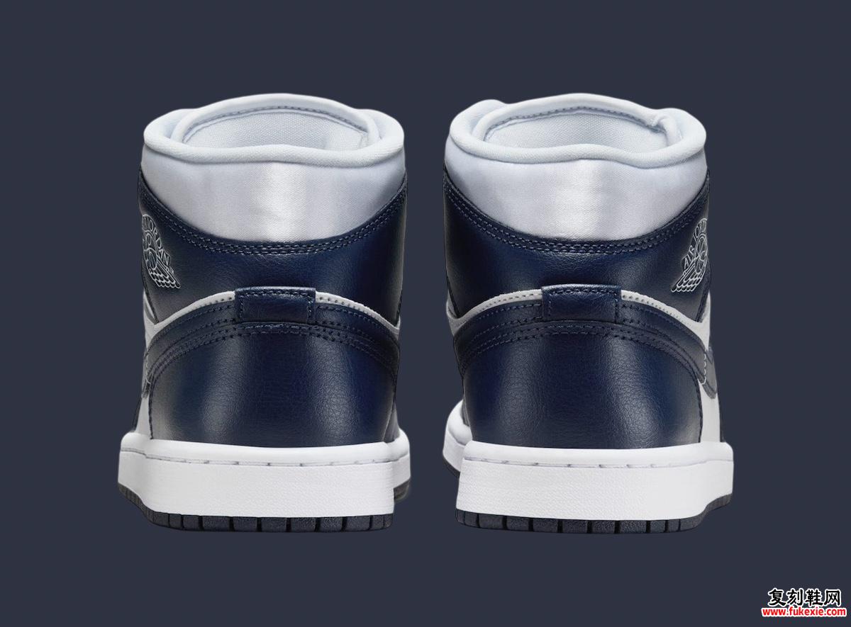 Air Jordan 1 Mid “Football Grey/Midnight Navy” 配有金色吊饰 货号：FZ8777-044