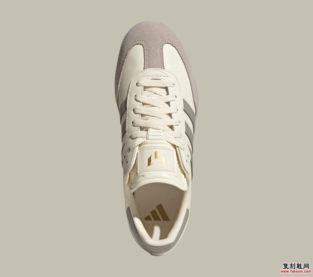 Lionel Messi x adidas Samba “Cream White” 将于 2025 年春季发布 货号：JQ0266