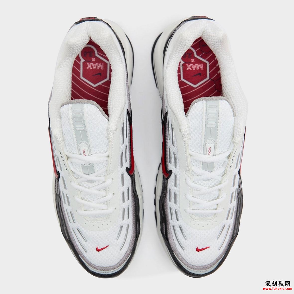 Nike Air Max TL 2.5 Varsity Red 的俯视图突出了鞋垫设计