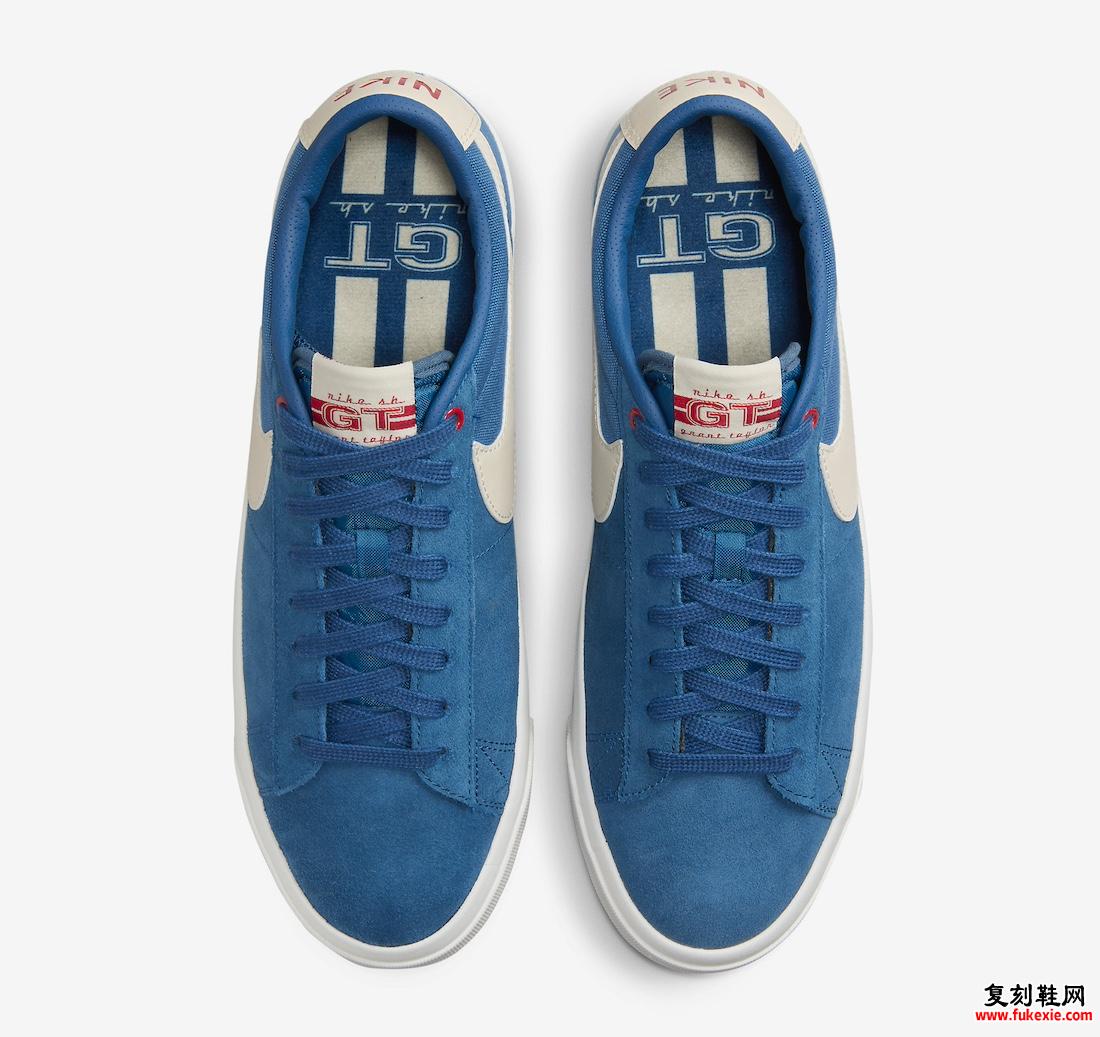 GRANT TAYLOR’S NIKE SB BLAZER LOW ARRIVES IN “COURT BLUE” 货号：DC7695-403