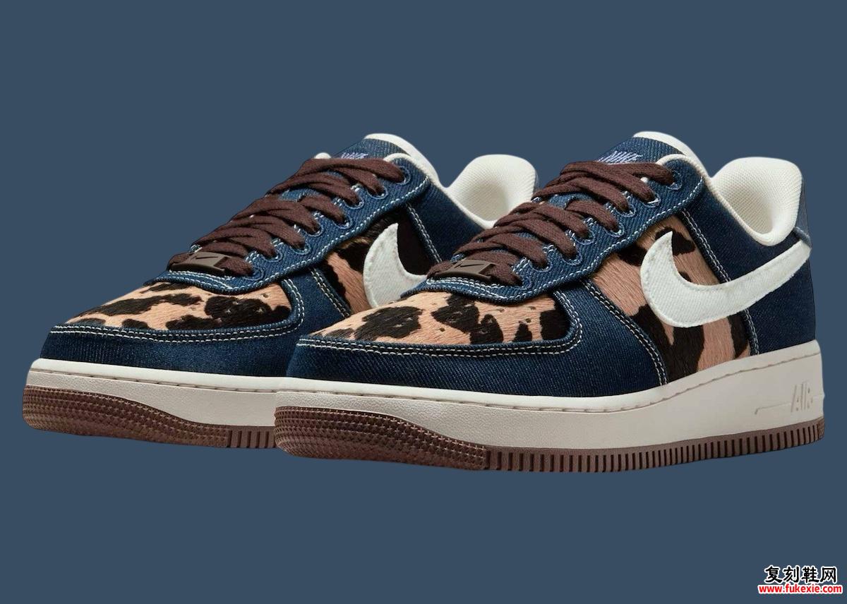 Nike Air Force 1 Low “Cheetah/Blue Denim” 2025 年春季发布 货号：IB3674-400