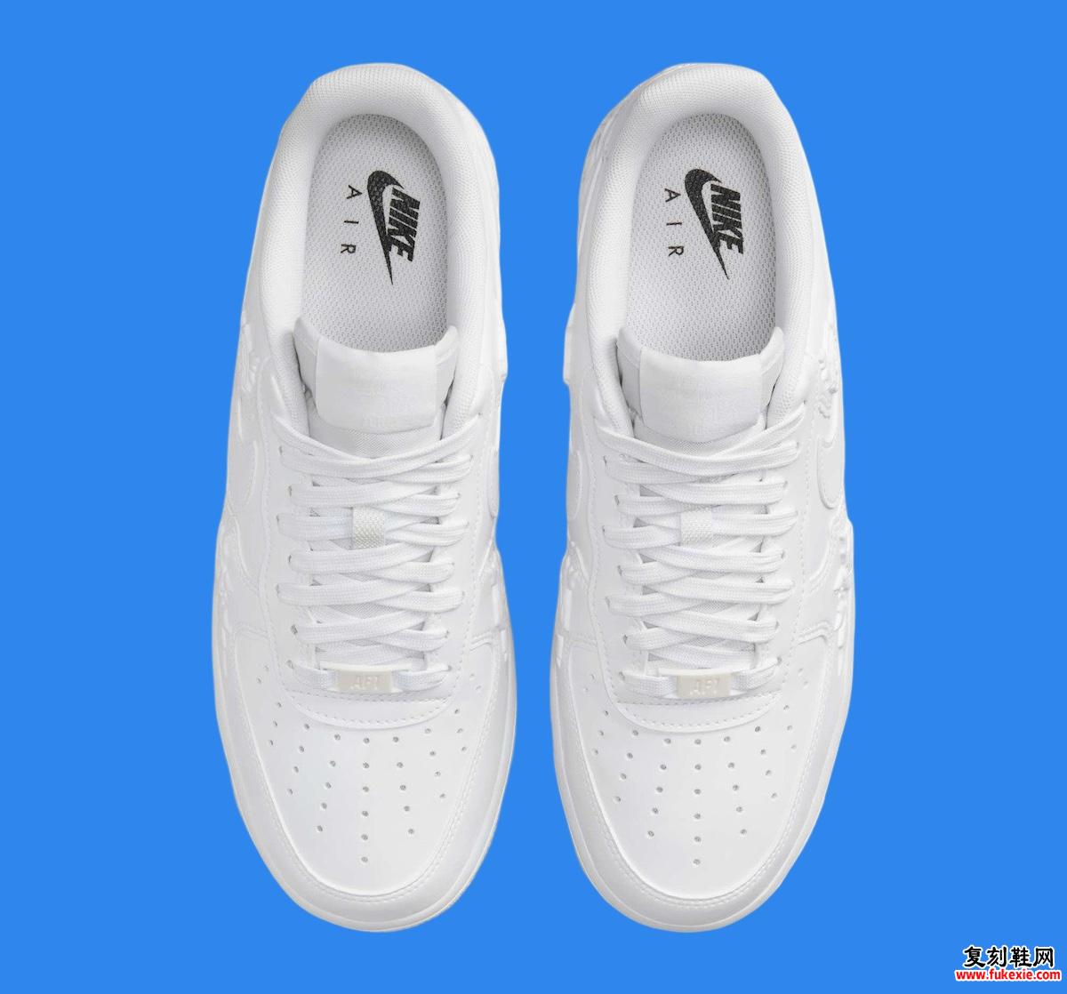 Nike Air Force 1 Low “White Roses” 现已上市（2025 年 1 月）货号：HF2016-100