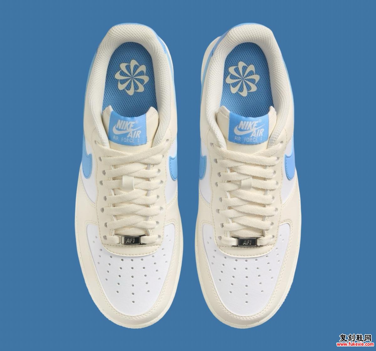 Nike Air Force 1 Low Next Nature “Pale Ivory/University Blue” 2025 年春季发布