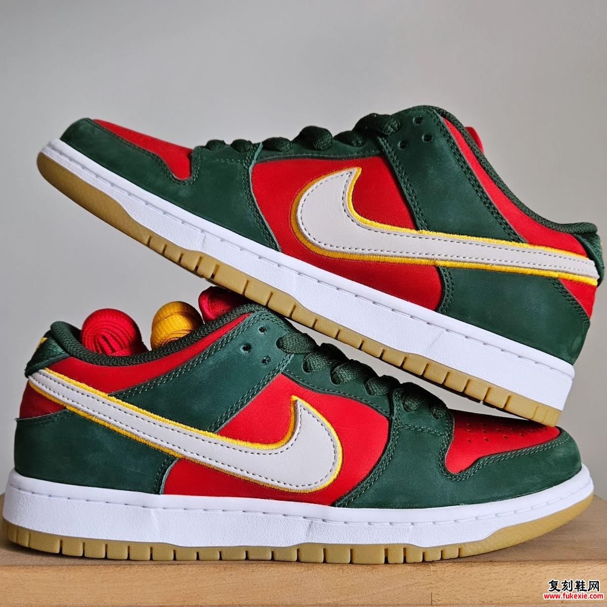 NIKE SB DUNK LOW PRM“SEATTLE SUPERSONICS” 2024年发布 货号：FZ1287-300