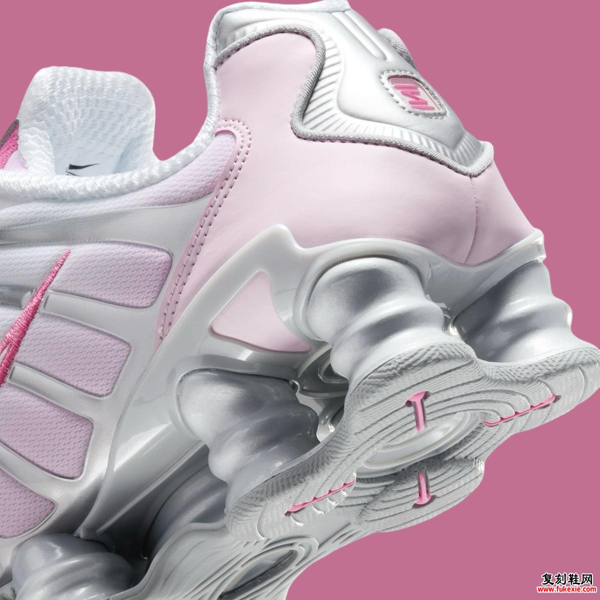 Nike Shox TL “Metallic Platinum/Pinksicle” 发布 2024 年假日系列 货号：HV2520-001